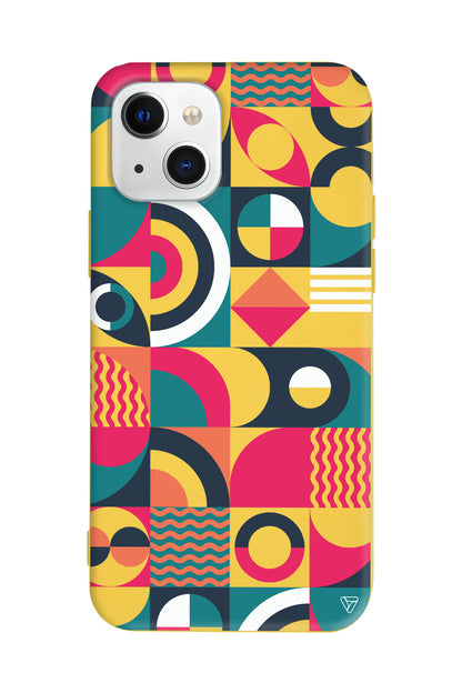 Abstract Desen 5 Lansman Model İçi Kadife Silikon Telefon Kılıfı