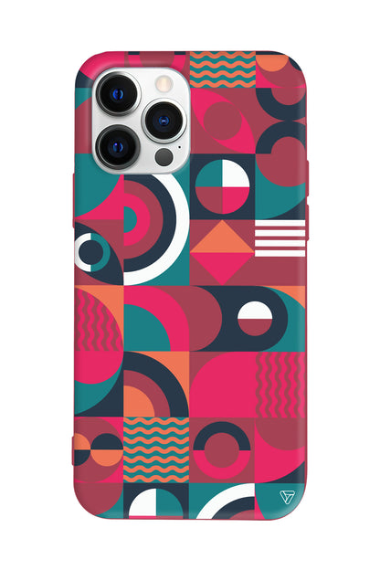 Abstract Desen 5 Lansman Model İçi Kadife Silikon Telefon Kılıfı