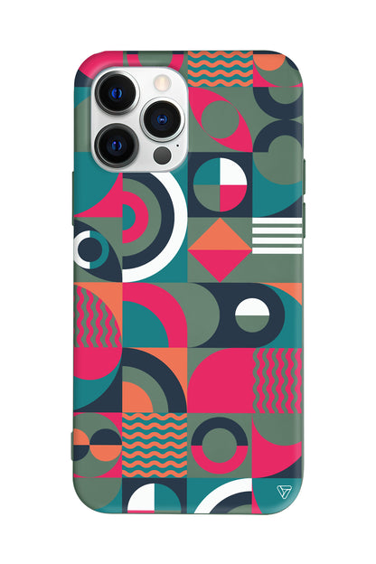 Abstract Desen 5 Lansman Model İçi Kadife Silikon Telefon Kılıfı