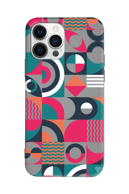 Abstract Desen 5 Lansman Model İçi Kadife Silikon Telefon Kılıfı