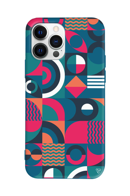 Abstract Desen 5 Lansman Model İçi Kadife Silikon Telefon Kılıfı