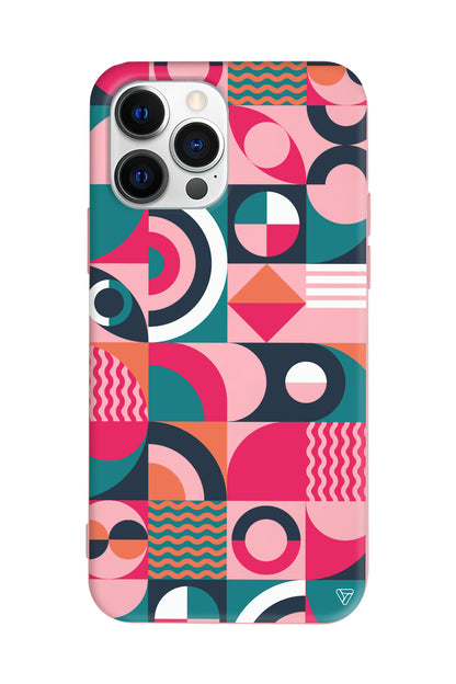 Abstract Desen 5 Lansman Model İçi Kadife Silikon Telefon Kılıfı