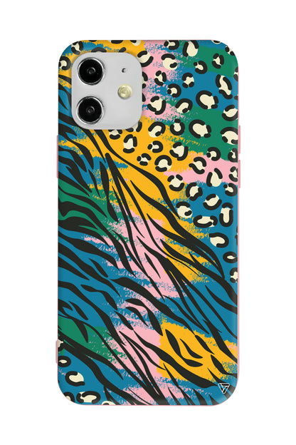 Zebra ve Leopar Lansman Model İçi Kadife Silikon Telefon Kılıfı
