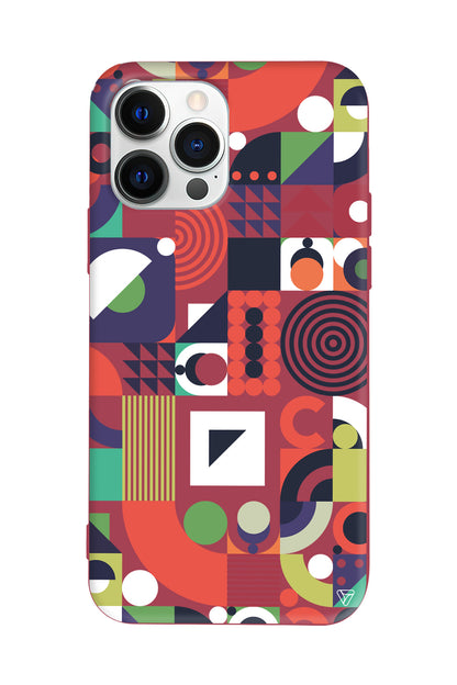 Abstract Desen 7 Lansman Model İçi Kadife Silikon Telefon Kılıfı