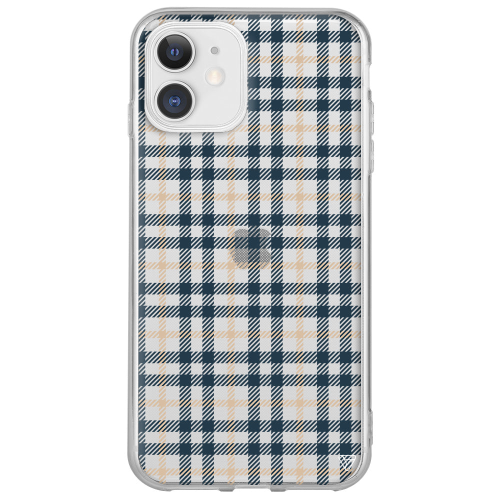 Ekose Lansman Model İçi Kadife Silikon Telefon Kılıfı