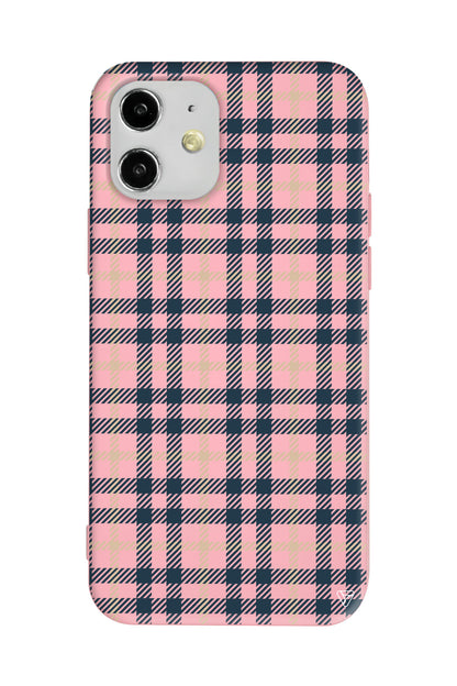 Ekose Lansman Model İçi Kadife Silikon Telefon Kılıfı