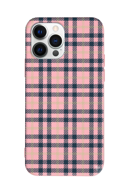 Ekose Lansman Model İçi Kadife Silikon Telefon Kılıfı