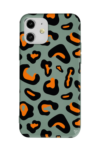 Turuncu Siyah Desen Lansman Model İçi Kadife Silikon Telefon Kılıfı