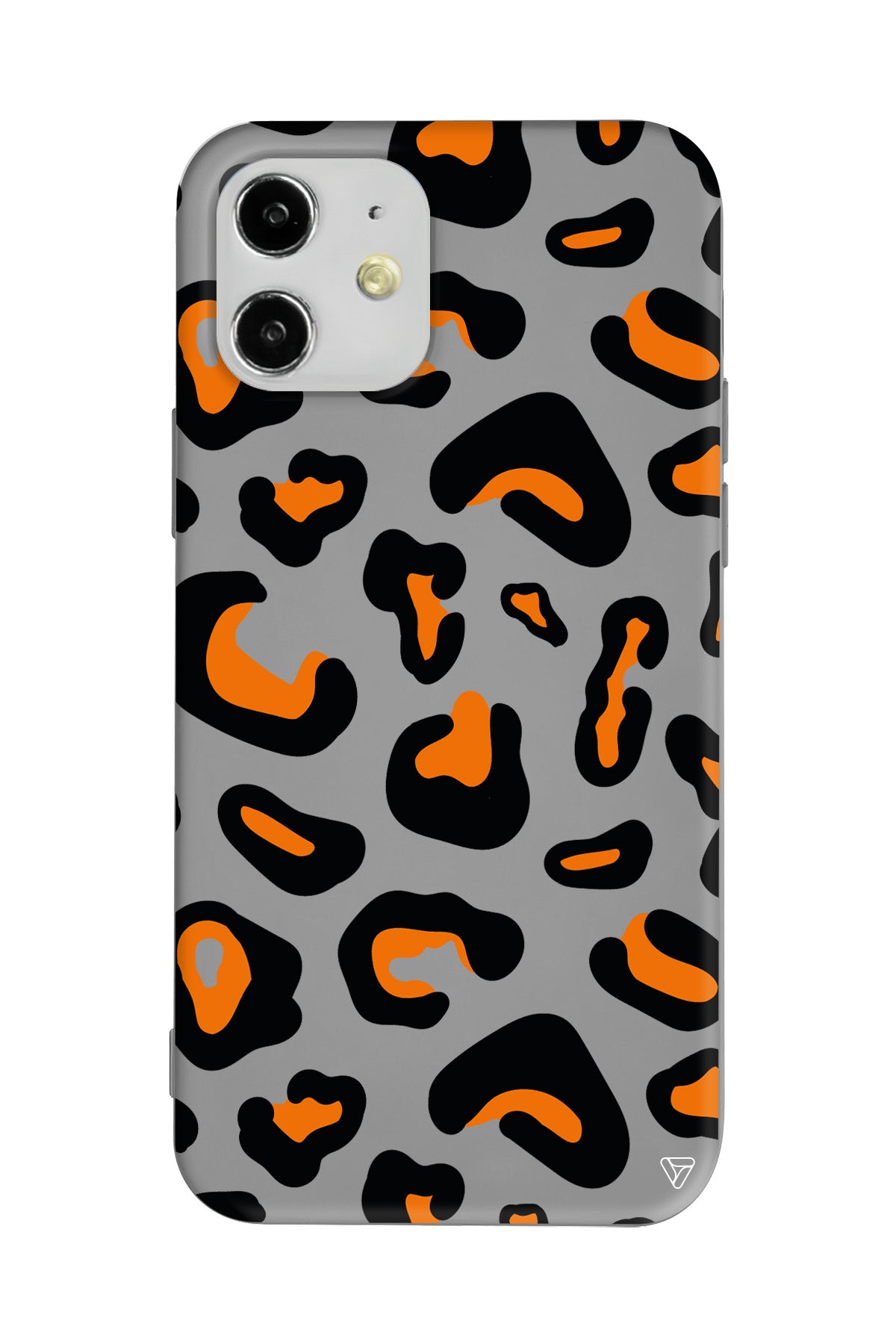 Turuncu Siyah Desen Lansman Model İçi Kadife Silikon Telefon Kılıfı