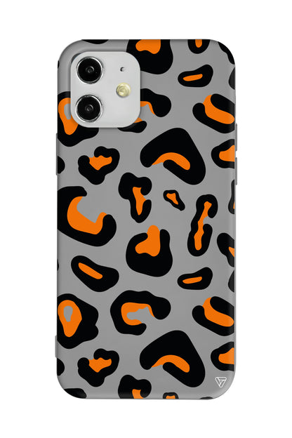 Turuncu Siyah Desen Lansman Model İçi Kadife Silikon Telefon Kılıfı