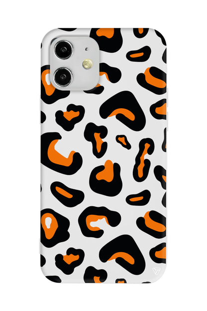 Turuncu Siyah Desen Lansman Model İçi Kadife Silikon Telefon Kılıfı