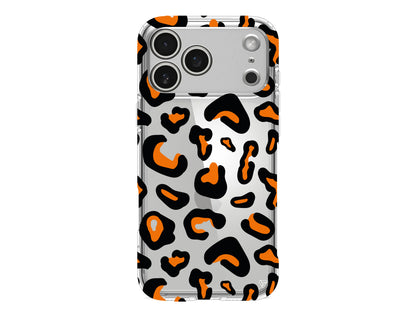 Turuncu Siyah Desen Lansman Model İçi Kadife Silikon Telefon Kılıfı