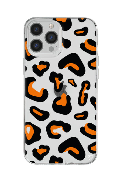 Turuncu Siyah Desen Lansman Model İçi Kadife Silikon Telefon Kılıfı