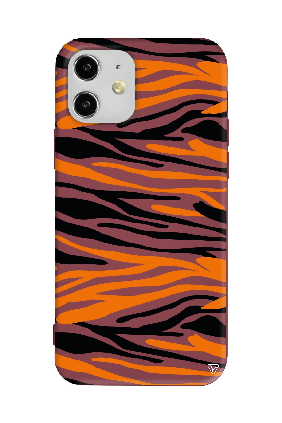 Turuncu Siyah Desen 2 Lansman Model İçi Kadife Silikon Telefon Kılıfı