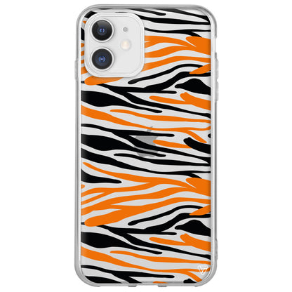 Turuncu Siyah Desen 2 Lansman Model İçi Kadife Silikon Telefon Kılıfı