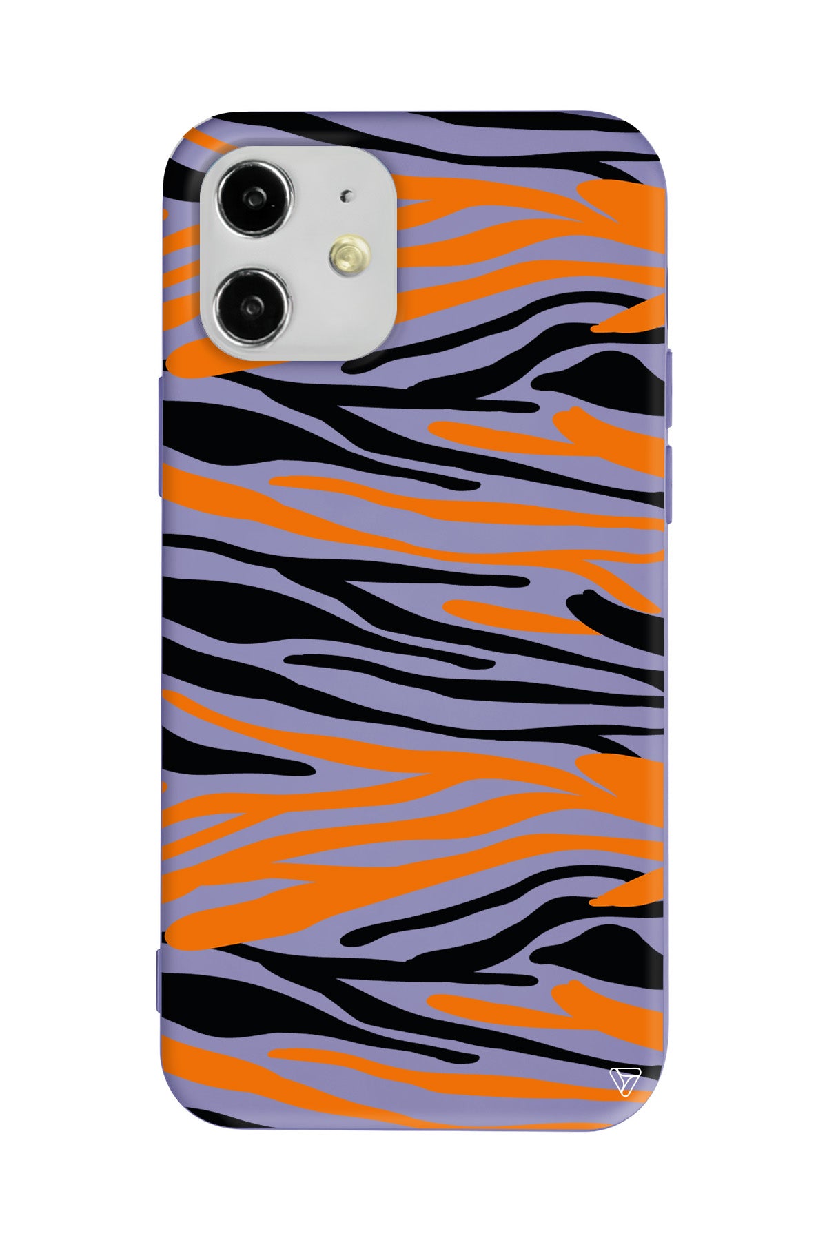 Turuncu Siyah Desen 2 Lansman Model İçi Kadife Silikon Telefon Kılıfı