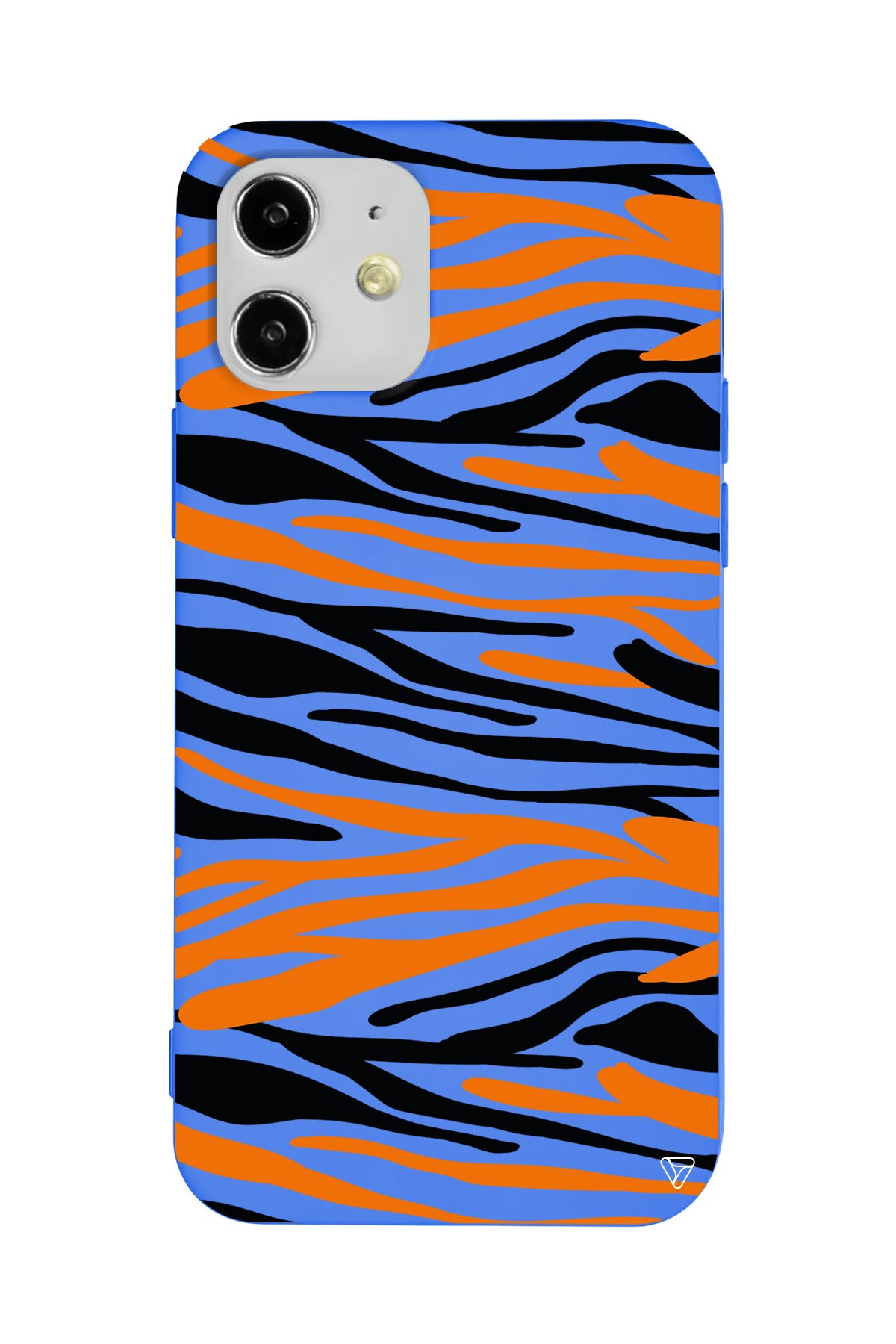 Turuncu Siyah Desen 2 Lansman Model İçi Kadife Silikon Telefon Kılıfı