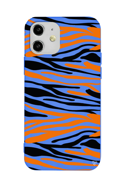 Turuncu Siyah Desen 2 Lansman Model İçi Kadife Silikon Telefon Kılıfı