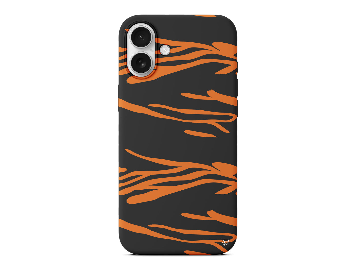 Turuncu Siyah Desen 2 Lansman Model İçi Kadife Silikon Telefon Kılıfı