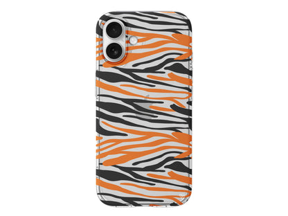 Turuncu Siyah Desen 2 Lansman Model İçi Kadife Silikon Telefon Kılıfı