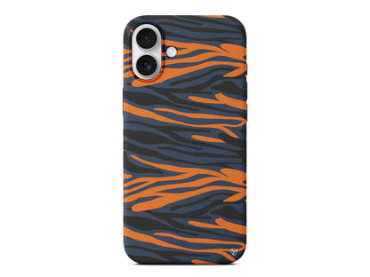 Turuncu Siyah Desen 2 Lansman Model İçi Kadife Silikon Telefon Kılıfı