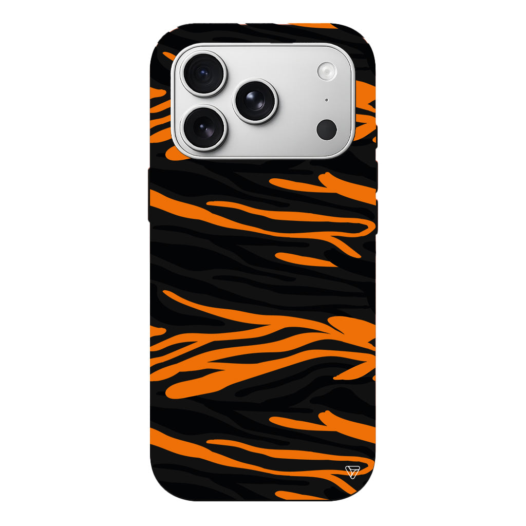 Turuncu Siyah Desen 2 Lansman Model İçi Kadife Silikon Telefon Kılıfı