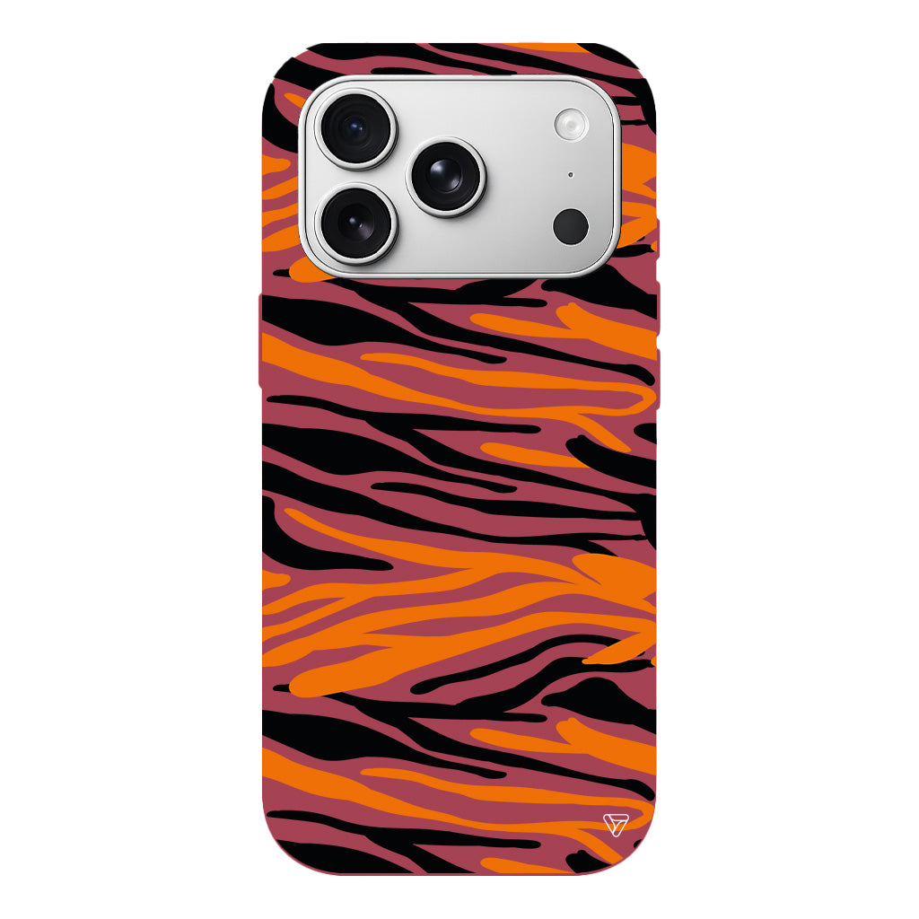 Turuncu Siyah Desen 2 Lansman Model İçi Kadife Silikon Telefon Kılıfı