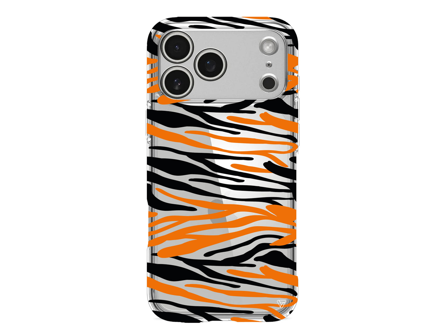 Turuncu Siyah Desen 2 Lansman Model İçi Kadife Silikon Telefon Kılıfı