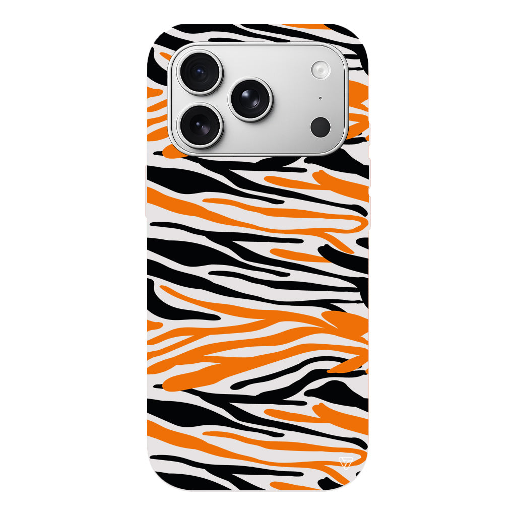 Turuncu Siyah Desen 2 Lansman Model İçi Kadife Silikon Telefon Kılıfı