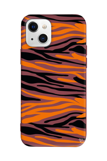 Turuncu Siyah Desen 2 Lansman Model İçi Kadife Silikon Telefon Kılıfı – Plus Serisine Özel