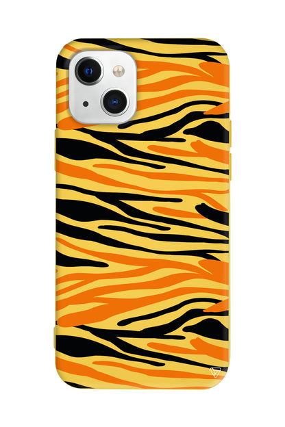 Turuncu Siyah Desen 2 Lansman Model İçi Kadife Silikon Telefon Kılıfı – Plus Serisine Özel