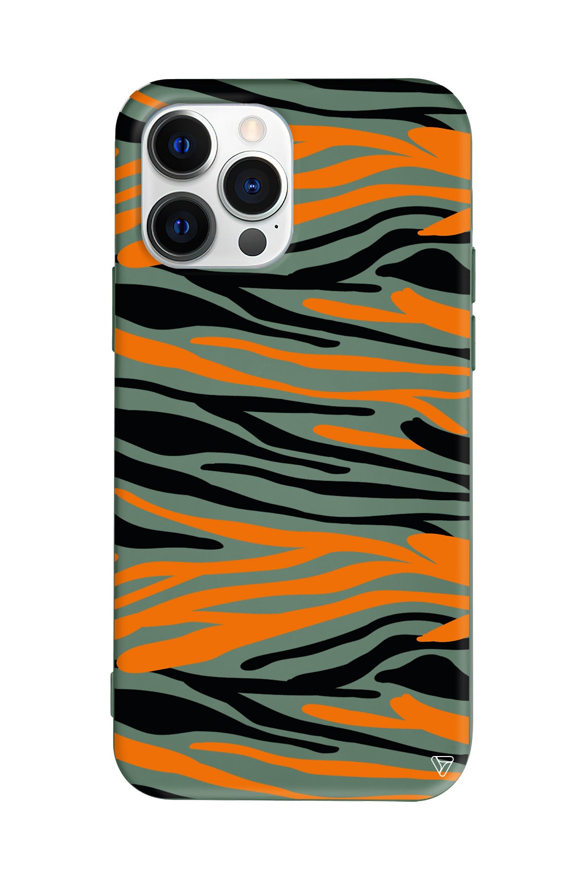 Turuncu Siyah Desen 2 Lansman Model İçi Kadife Silikon Telefon Kılıfı