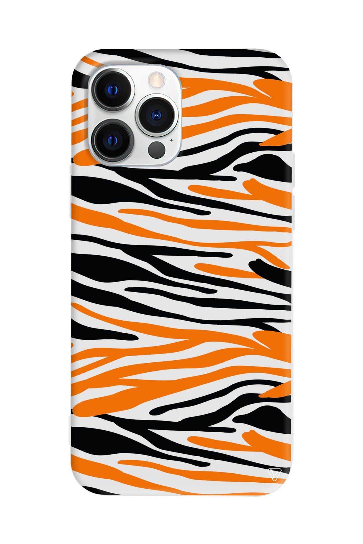 Turuncu Siyah Desen 2 Lansman Model İçi Kadife Silikon Telefon Kılıfı