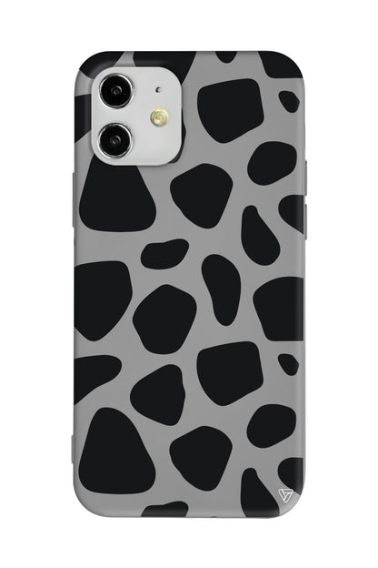 Siyah Desenler Lansman Model İçi Kadife Silikon Telefon Kılıfı