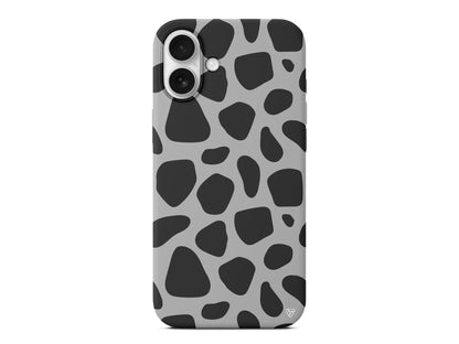 Siyah Desenler Lansman Model İçi Kadife Silikon Telefon Kılıfı