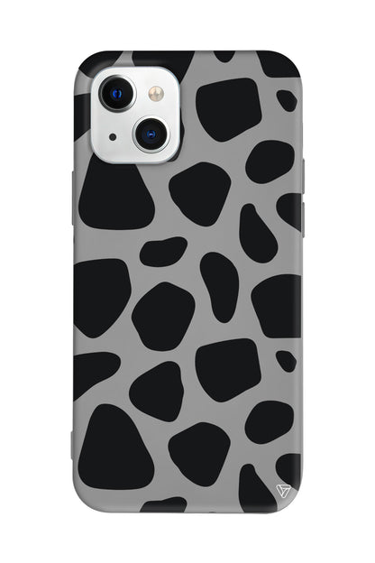 Siyah Desenler Lansman Model İçi Kadife Silikon Telefon Kılıfı