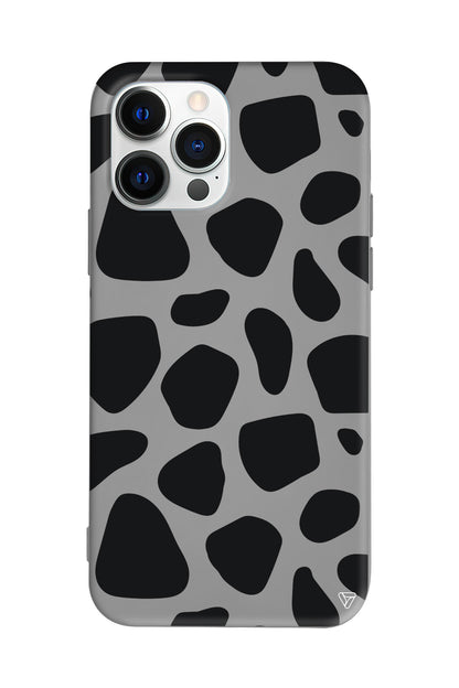 Siyah Desenler Lansman Model İçi Kadife Silikon Telefon Kılıfı