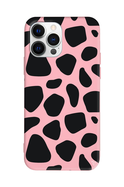 Siyah Desenler Lansman Model İçi Kadife Silikon Telefon Kılıfı