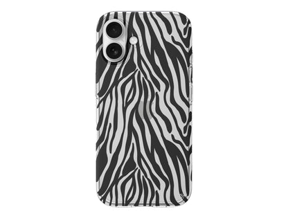 Siyah Zebra Desenleri Lansman Model İçi Kadife Silikon Telefon Kılıfı – Plus Serisine Özel