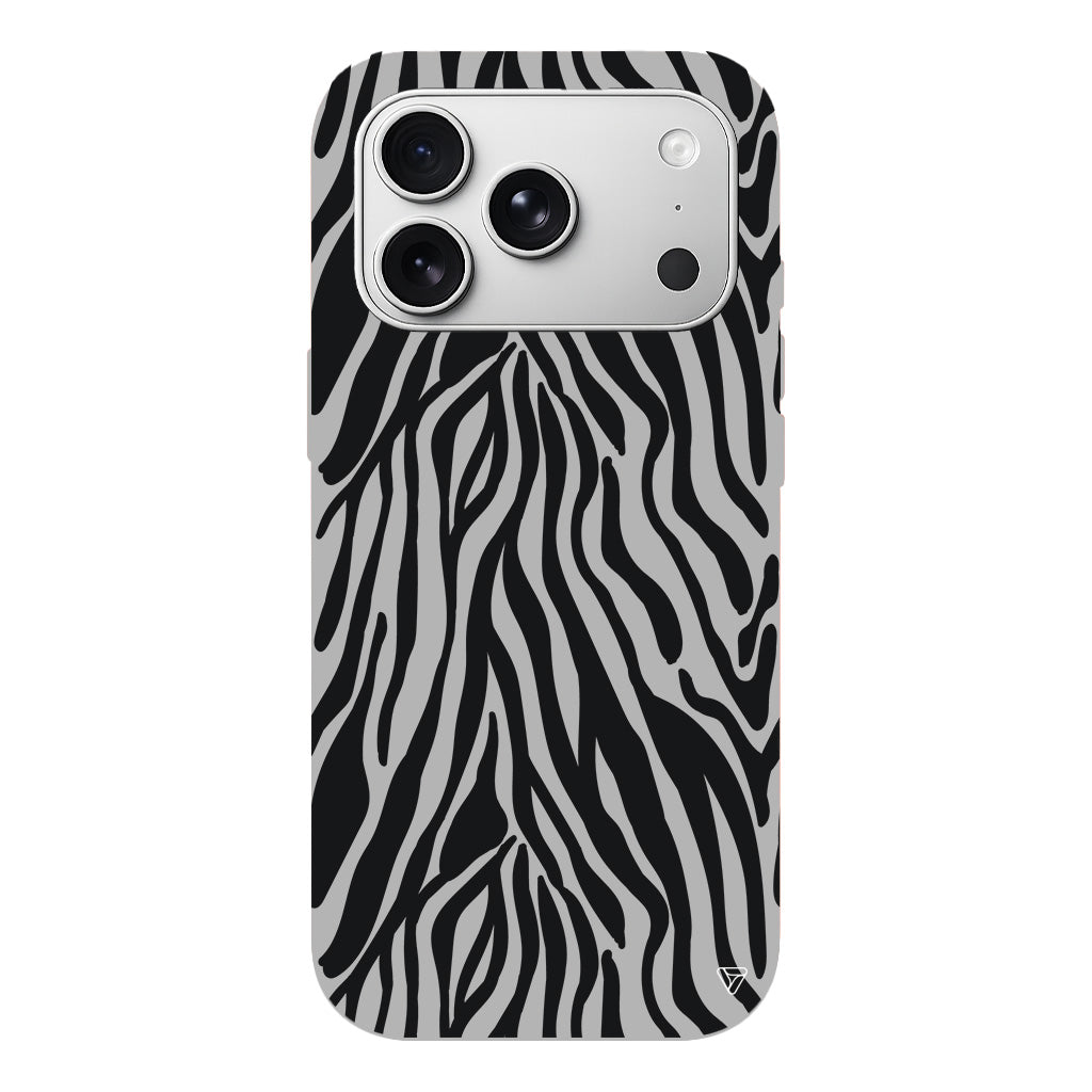 Siyah Zebra Desenleri Lansman Model İçi Kadife Silikon Telefon Kılıfı