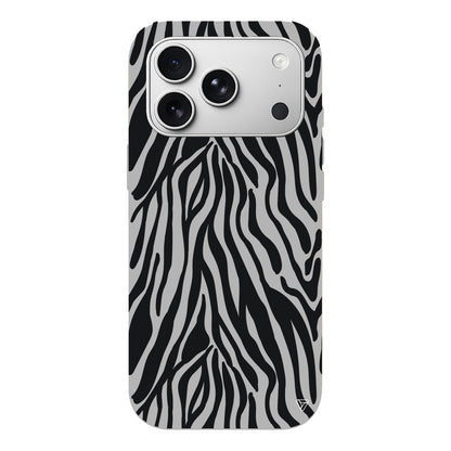 Siyah Zebra Desenleri Lansman Model İçi Kadife Silikon Telefon Kılıfı