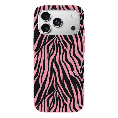 Siyah Zebra Desenleri Lansman Model İçi Kadife Silikon Telefon Kılıfı