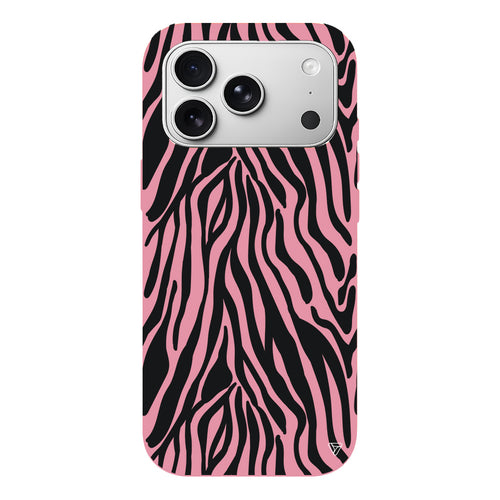 Siyah Zebra Desenleri Lansman Model İçi Kadife Silikon Telefon Kılıfı