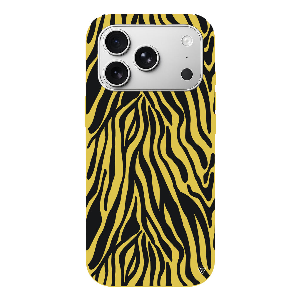 Siyah Zebra Desenleri Lansman Model İçi Kadife Silikon Telefon Kılıfı