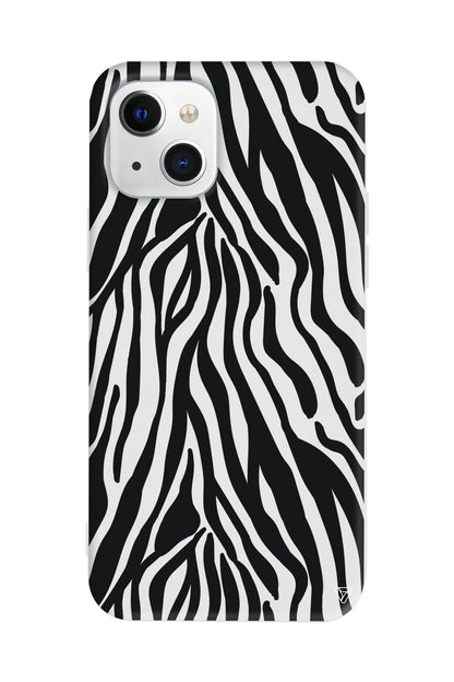 Siyah Zebra Desenleri Lansman Model İçi Kadife Silikon Telefon Kılıfı