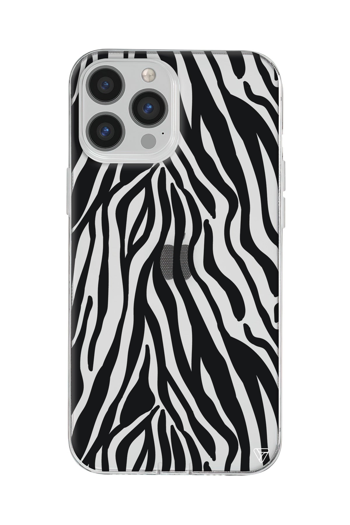 Siyah Zebra Desenleri Lansman Model İçi Kadife Silikon Telefon Kılıfı