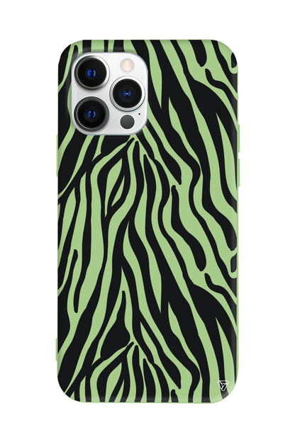 Siyah Zebra Desenleri Lansman Model İçi Kadife Silikon Telefon Kılıfı