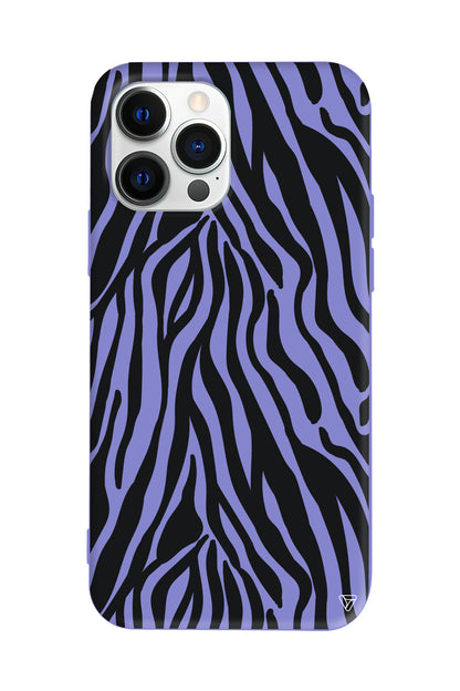 Siyah Zebra Desenleri Lansman Model İçi Kadife Silikon Telefon Kılıfı