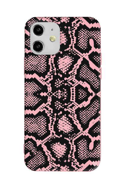 Yılan Deseni Lansman Model İçi Kadife Silikon Telefon Kılıfı