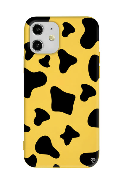 İnek Deseni 8 Lansman Model İçi Kadife Silikon Telefon Kılıfı